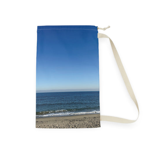 Laundry Bag with a Shoulder Strap and Drawstring 18” x 29” “Laundry Day at the Beach”