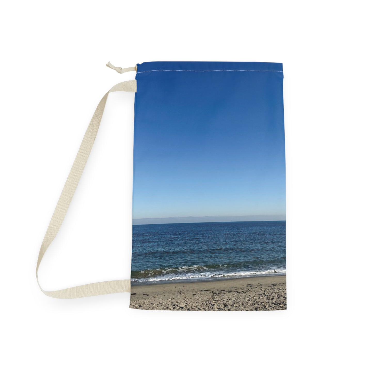 Laundry Bag with a Shoulder Strap and Drawstring 18” x 29” “Laundry Day at the Beach”