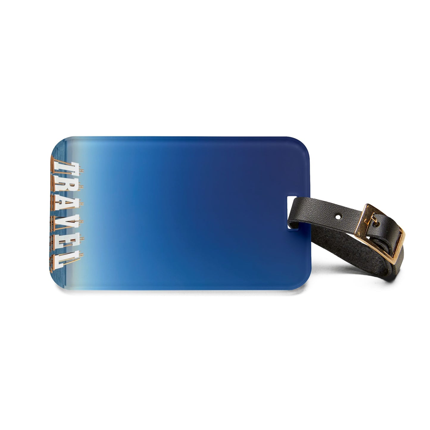 Acrylic Luggage Tag With Strap and info Card on the Back "Seaside Travel Tag"