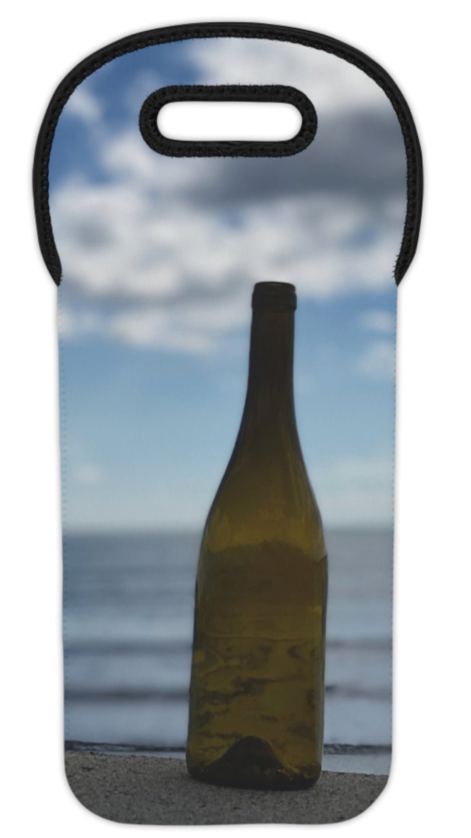 Wine Tote Bag for 1 Bottle with Same Print on Both Sides. “Hazy Cloud Bottle”