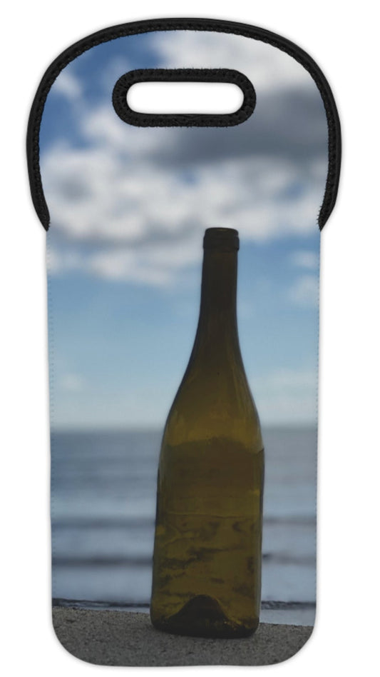 Wine Tote Bag for 1 Bottle with Same Print on Both Sides. “Hazy Cloud Bottle”
