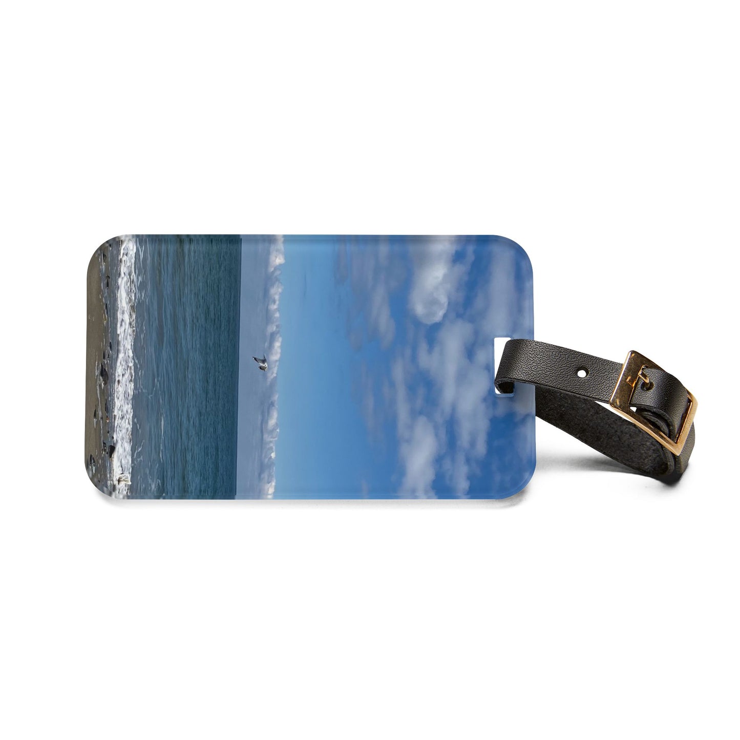 Acrylic Luggage Tag With Strap and info Card on the Back "Shore Bird Travel Tag"