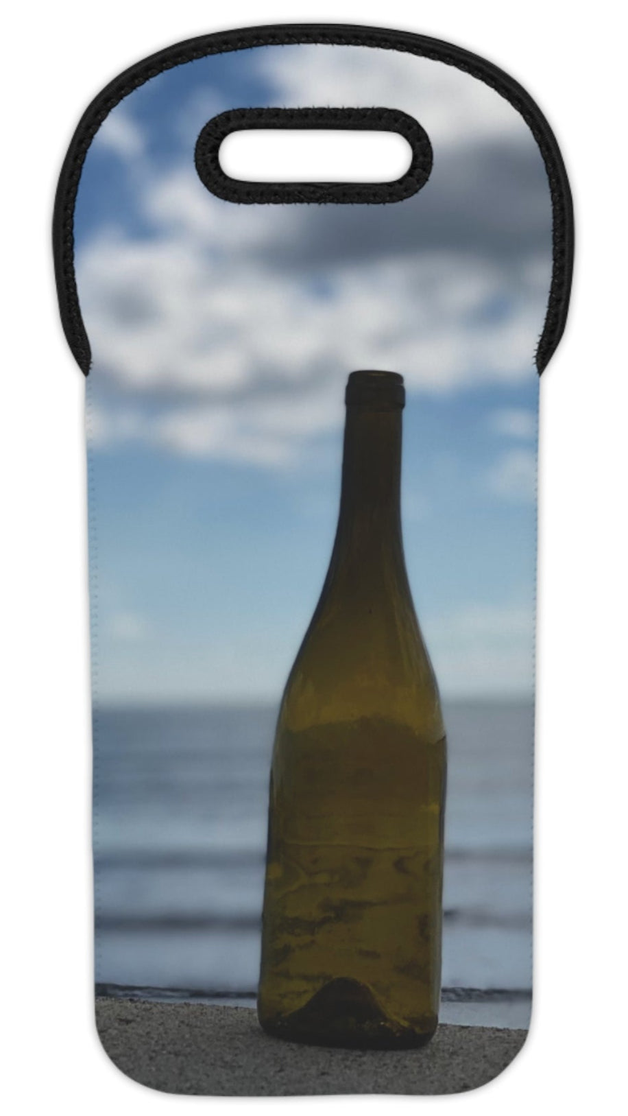 Wine Tote Bag for 1 Bottle with Same Print on Both Sides. “Hazy Cloud Bottle”