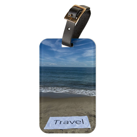 Acrylic Luggage Tag With Strap and info Card on the Back "Mild Waves Travel Tag"