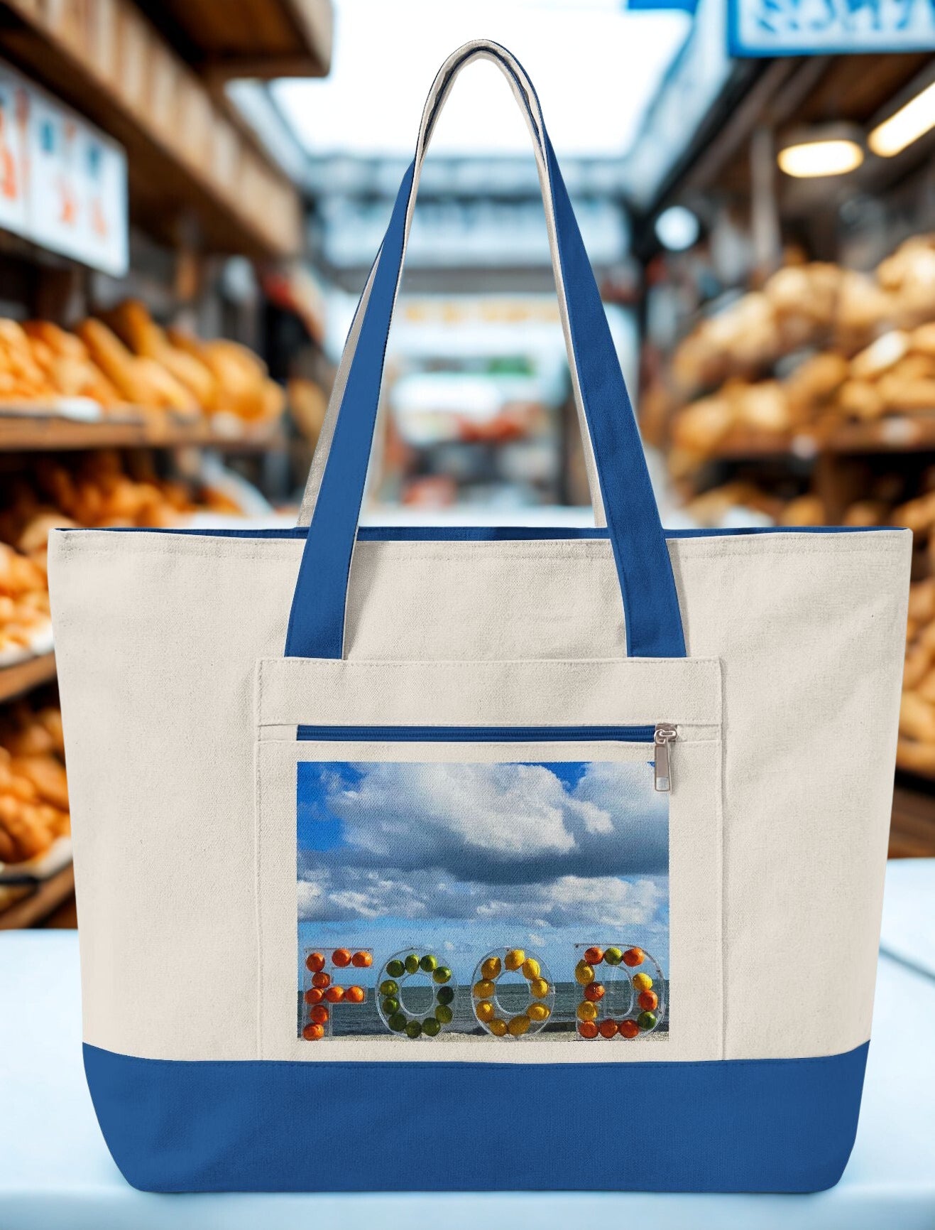 Beachy Food Tote Bag - Zippered Series
