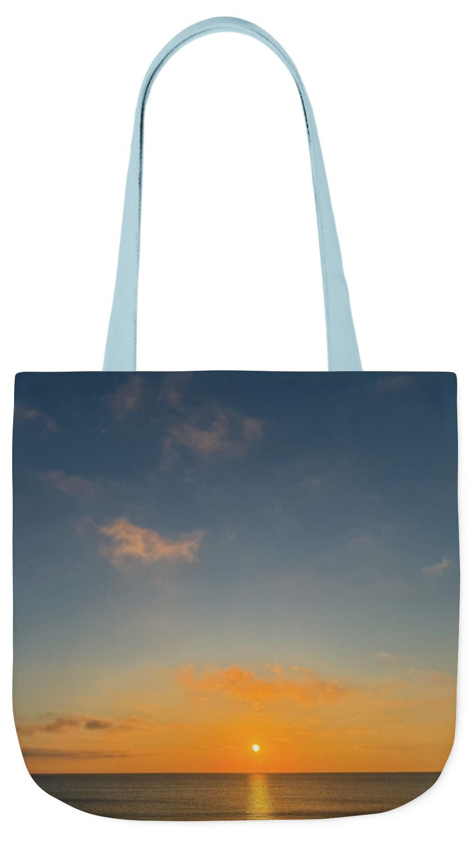 Personalized Everyday Tote Bag 18”x 18” different print on each side.5 Handle Color Options. “Seaside Sunrising Personalized”