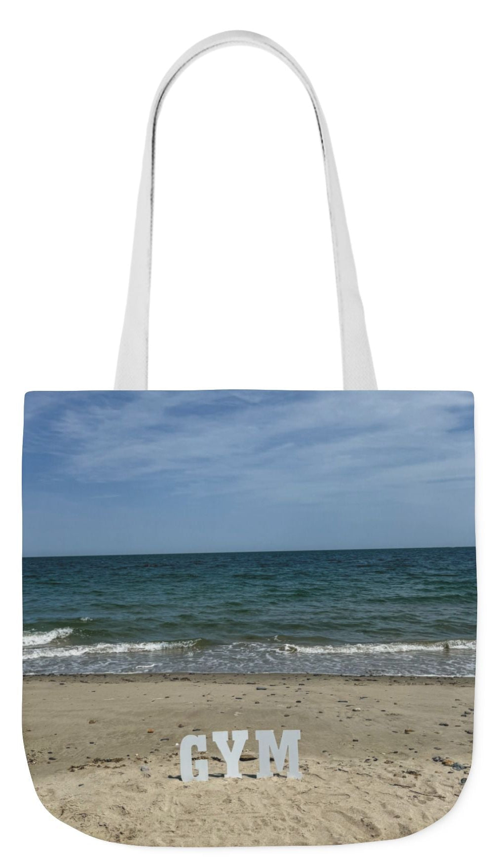 Gym Tote Bag 18” x 18” Same Print on Each Side. 4 Different Handle Color Options. “Beach Gym Bag”