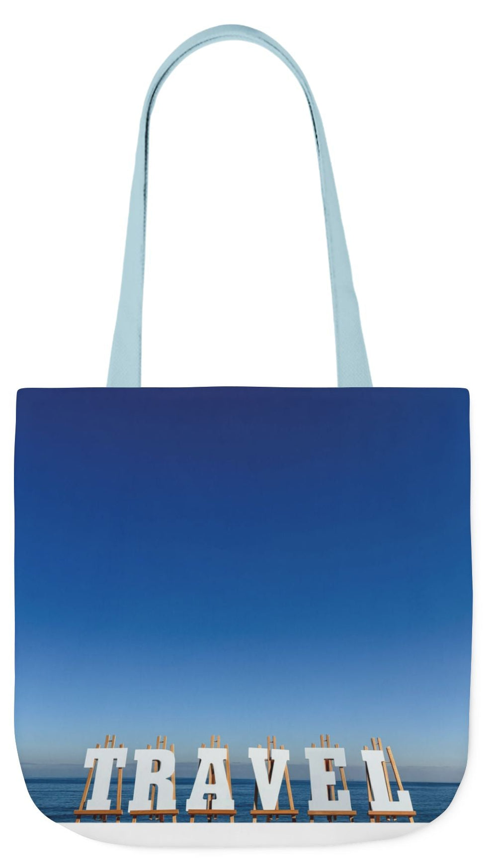 Travel Tote Bag 18" x 18" Same print on each side. 4 handle color options. "Seaside Travel Bag"
