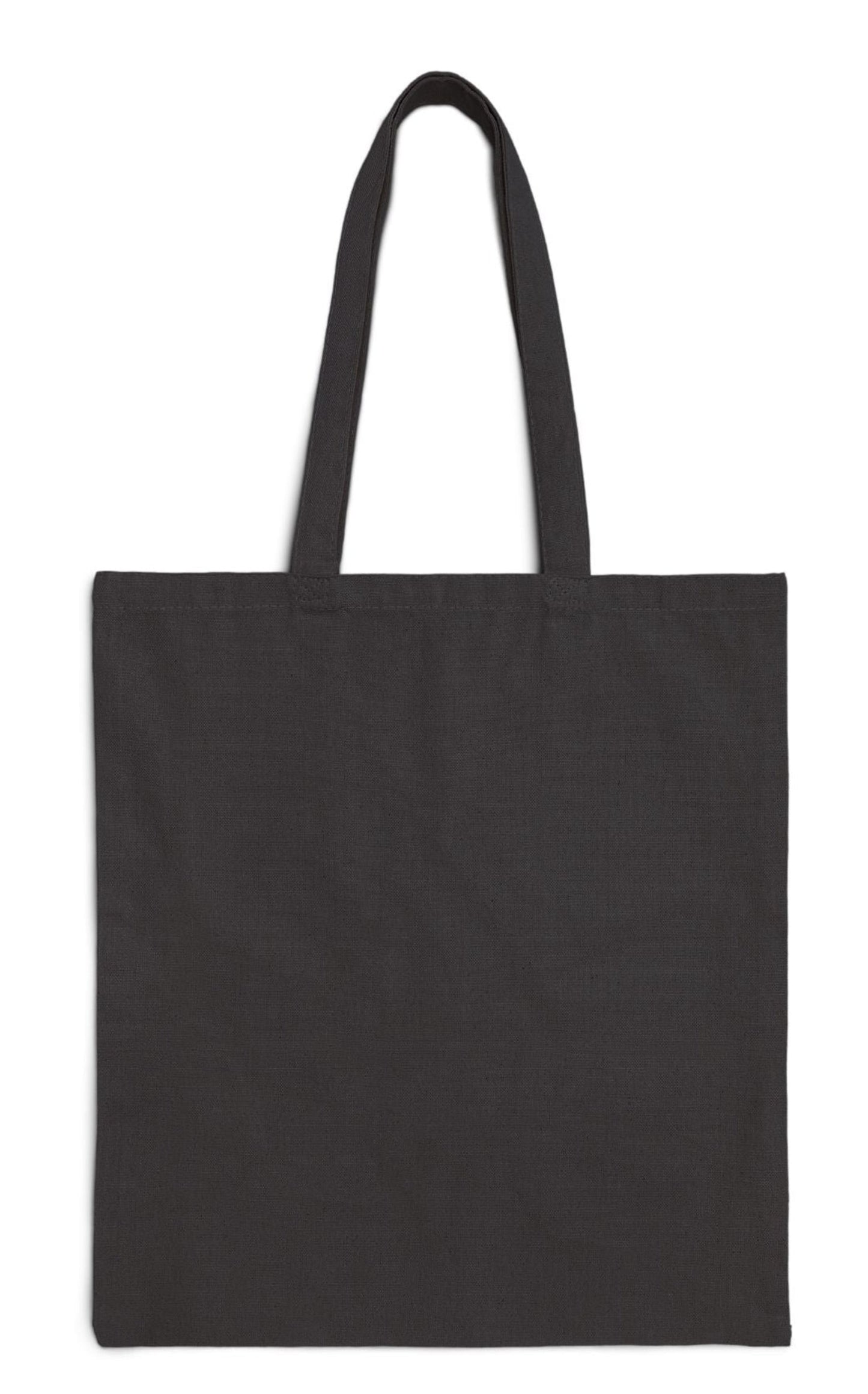 back of pet's name tote bag in black 15 x 15 seaside bright clouds