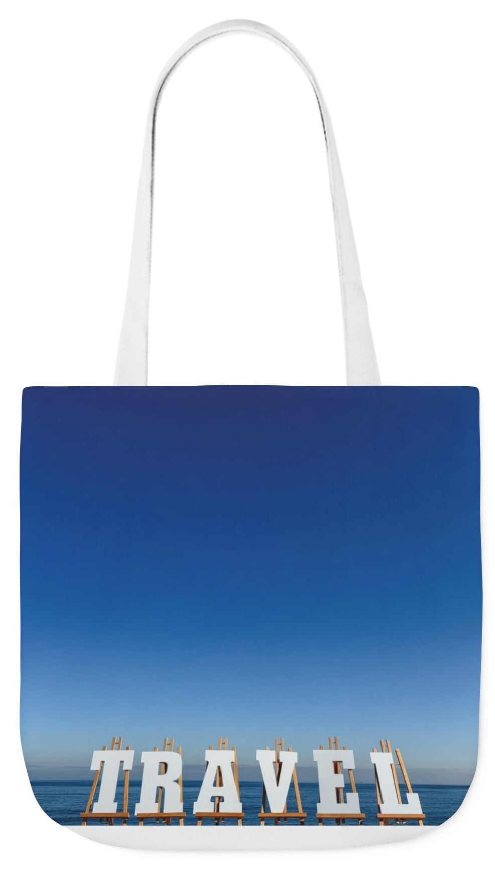 Travel Tote Bag 18" x 18" Same print on each side. 4 handle color options. "Seaside Travel Bag"