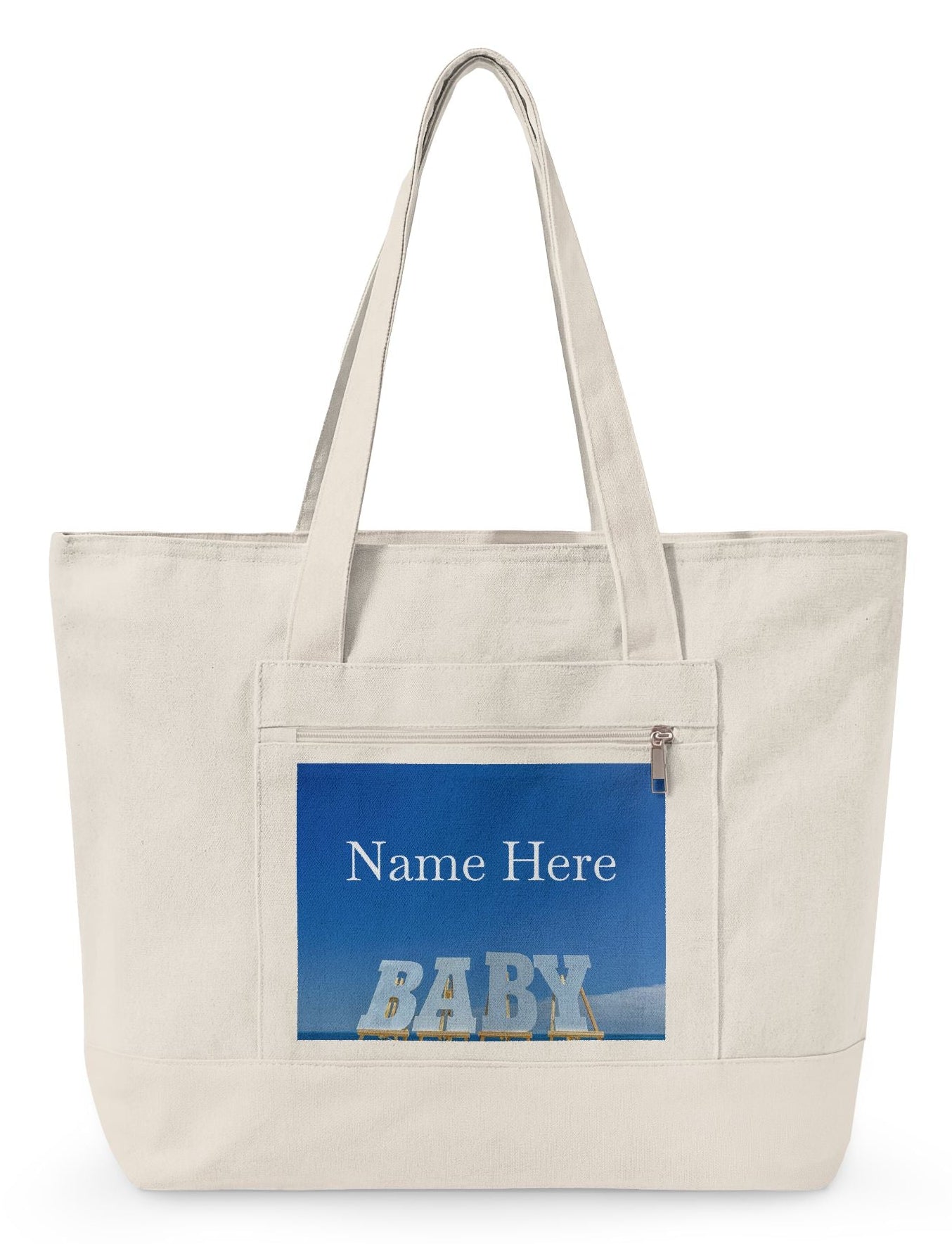 Personalized Bright Sky Baby Tote Bag - Zippered Series