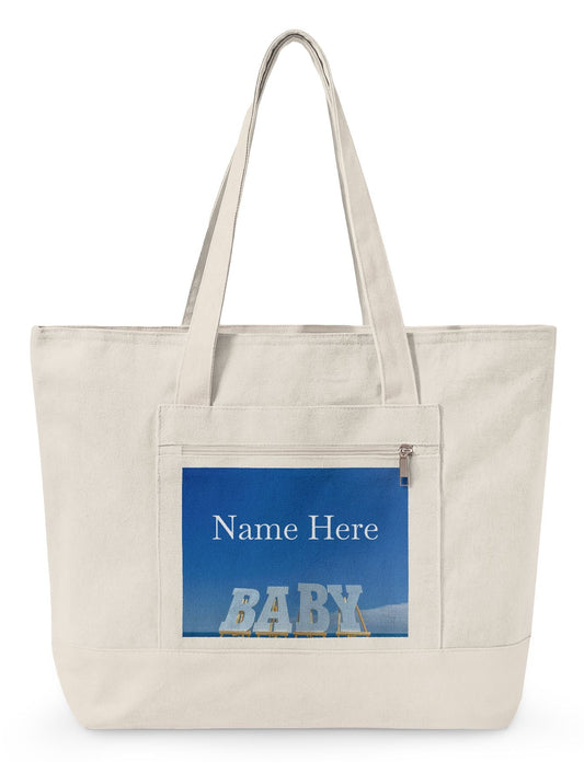 Personalized Bright Sky Baby Tote Bag - Zippered Series