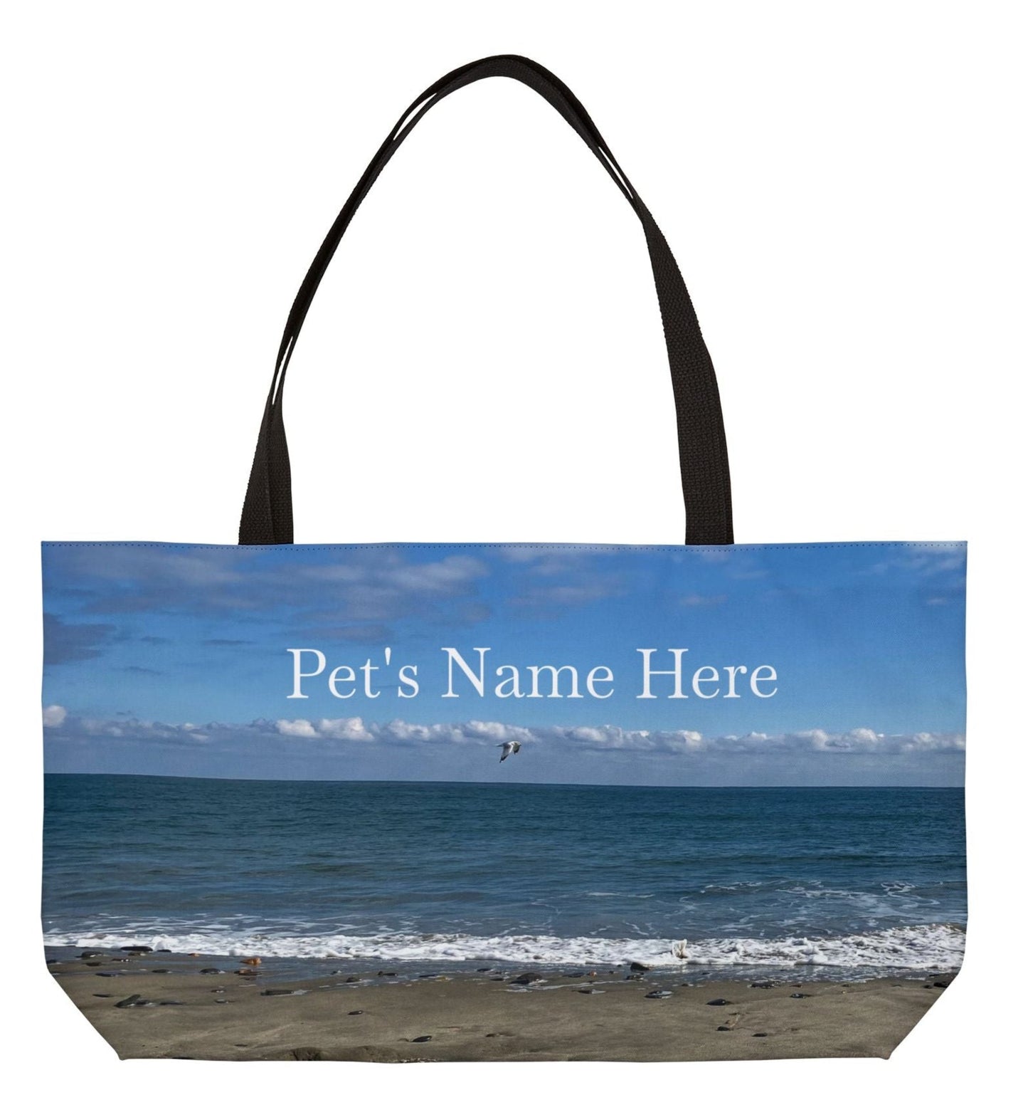 pet's name tote bag 24 x 13 different coastal design on each side
