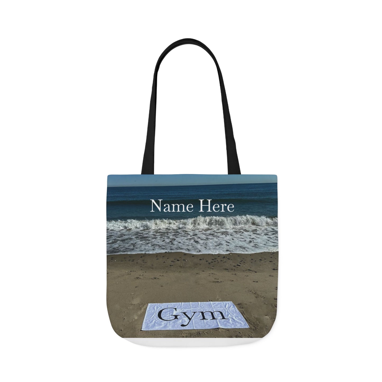 Gym Tote Bag 18” x 18” same print on each side. 5 Handle Color Options. "Beachfront Gym Bag