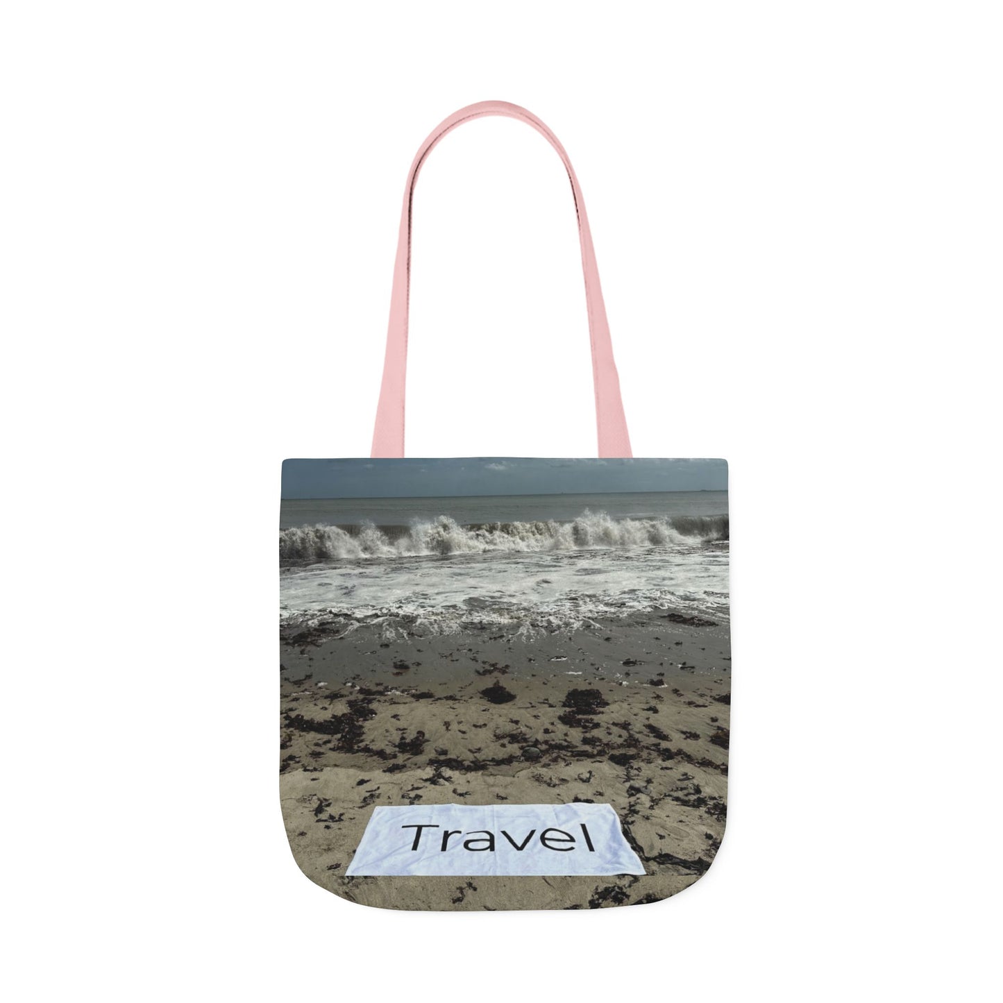 Travel Tote Bag 18” x 18” Same Allover Print on each Side. 4 Handle Color Options. “Wild Waves Travel Bag”