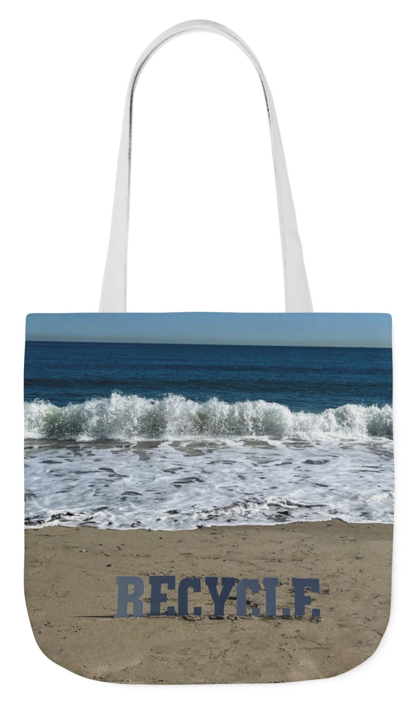 beach themed recycle tote bag
