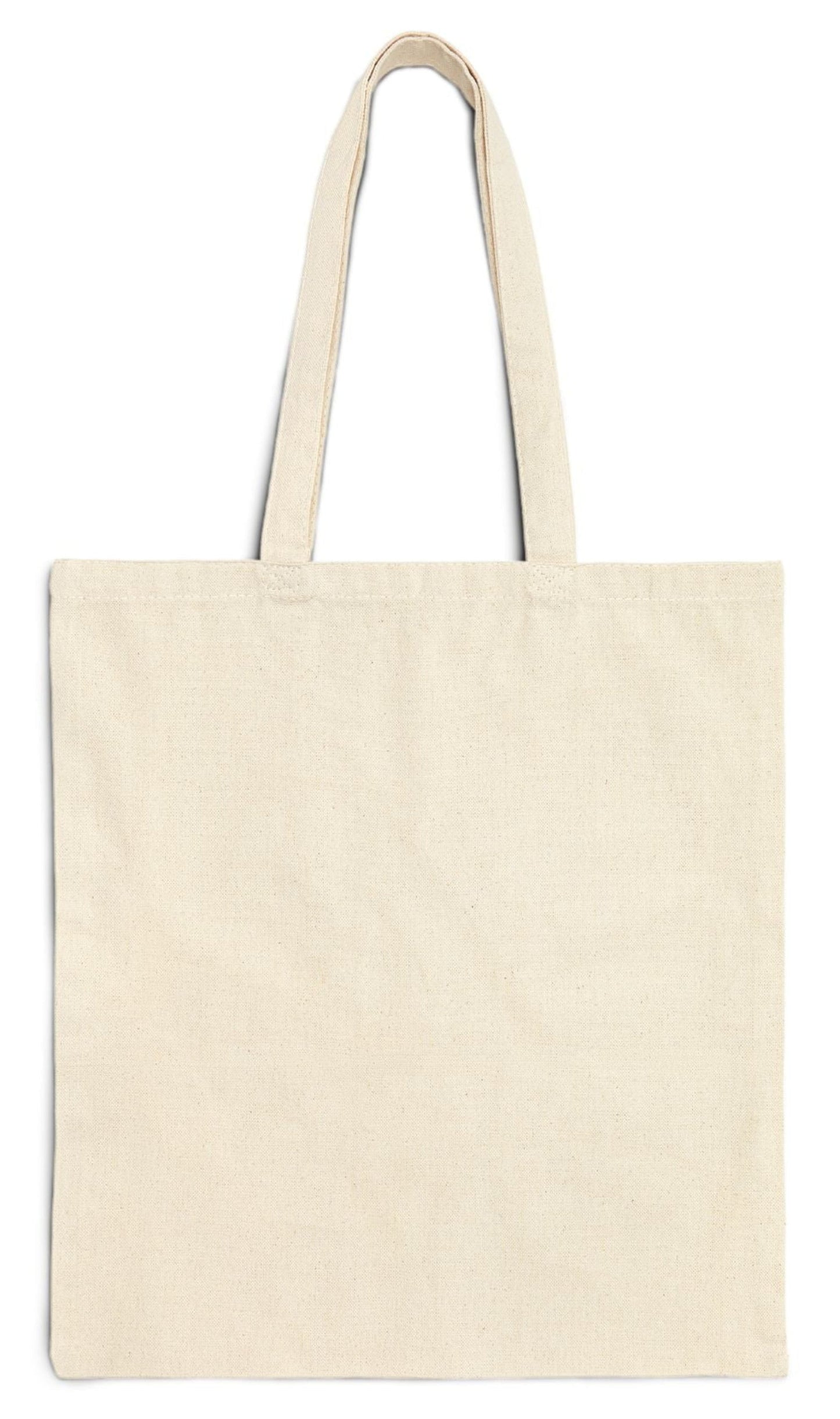back of personalized bridesmaid tote bag in natural color cotton canvas