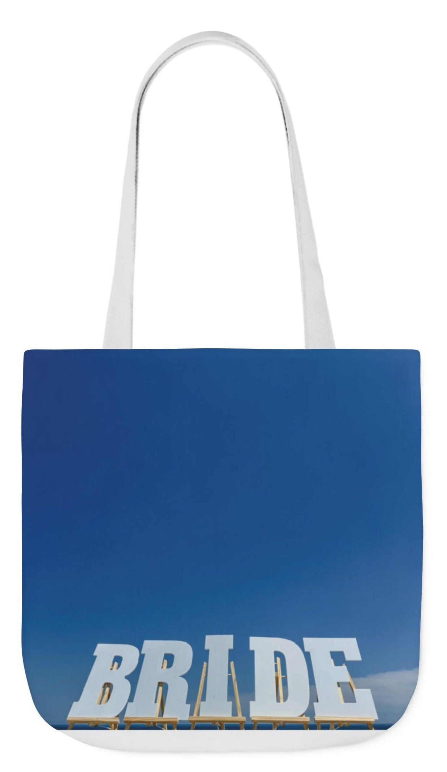 Personalized Bright Sky Bride Tote Bag- Bride Gift-Pink or White Handles
