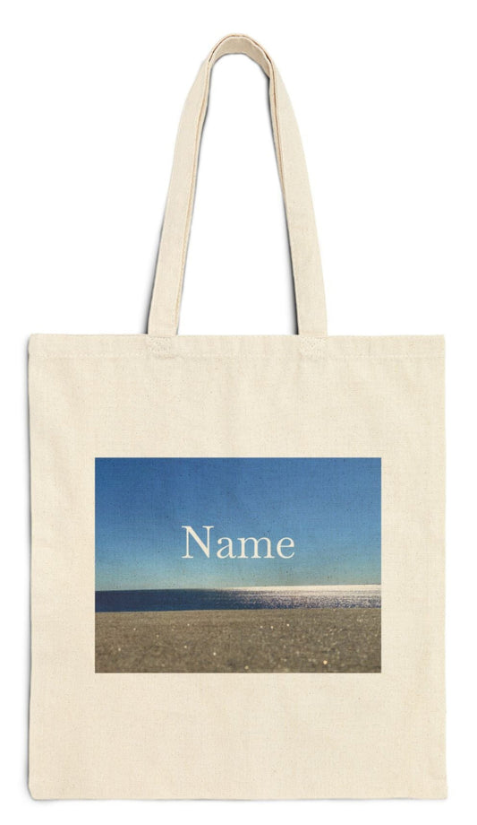 personalized bridesmaid tote bag in natural color cotton canvas