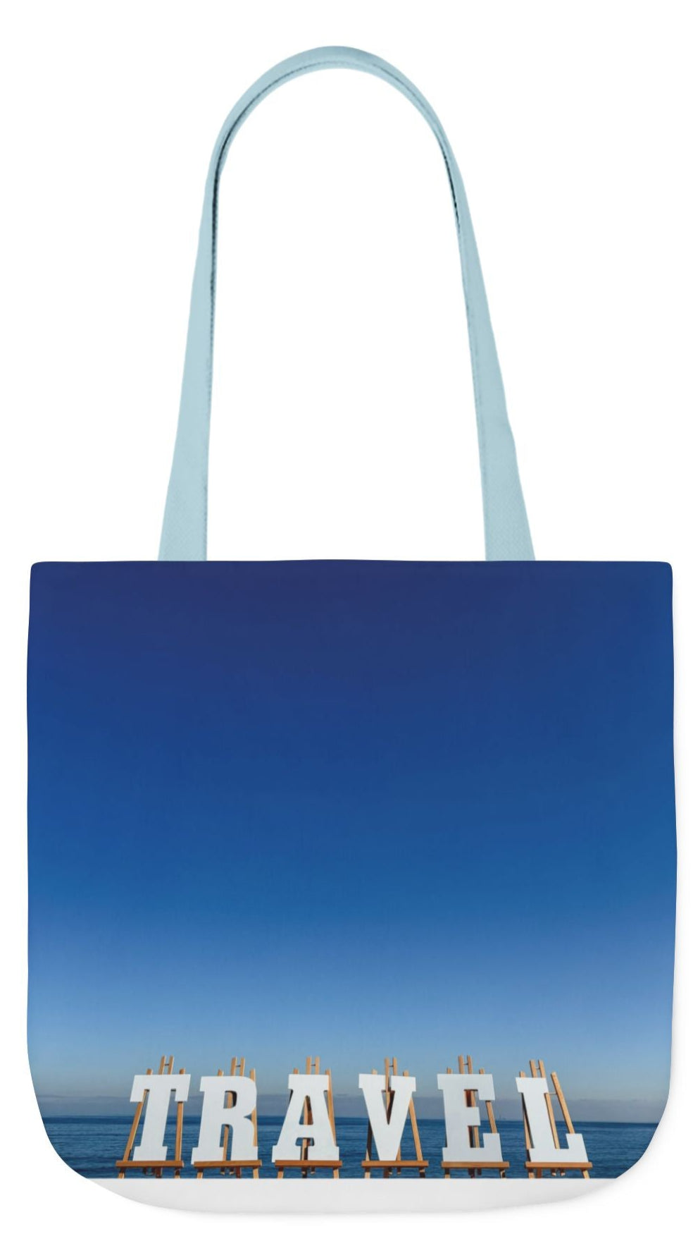Travel Tote Bag 18" x 18" Same allover print on each side. 4 handle color options. "Seaside Travel Bag"