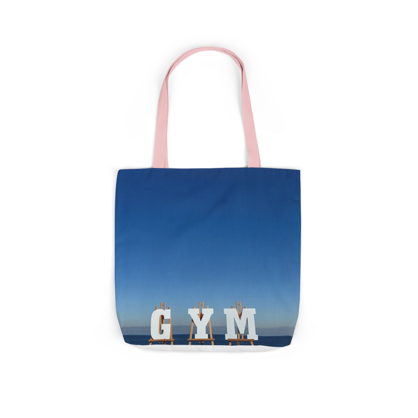Gym Tote Bag 18” x 18” different print on each side. 5 Handle Color Options. “Seaside & Beach Gym Bag”