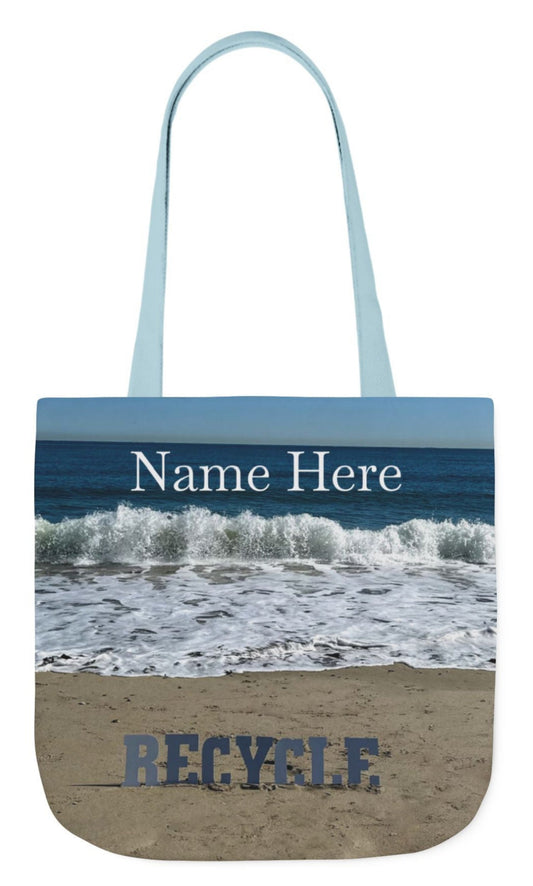 beach themed recycle tote bag