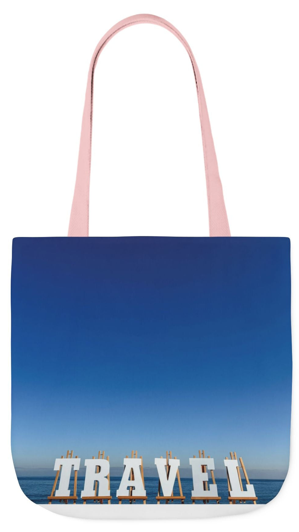Travel Tote Bag 18" x 18" Same print on each side. 4 handle color options. "Seaside Travel Bag"