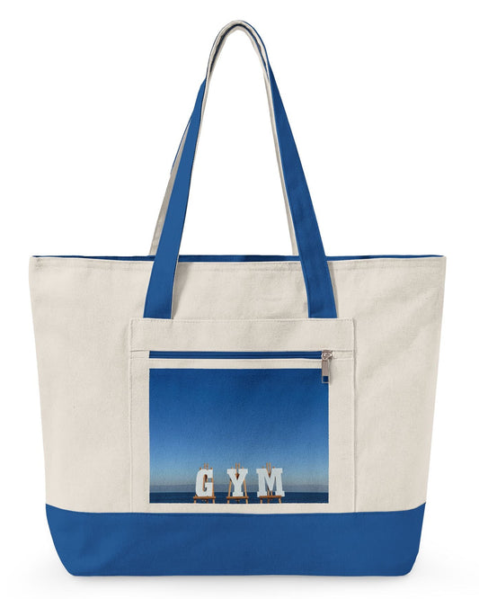 Seaside Gym Tote Bag - Zippered Series