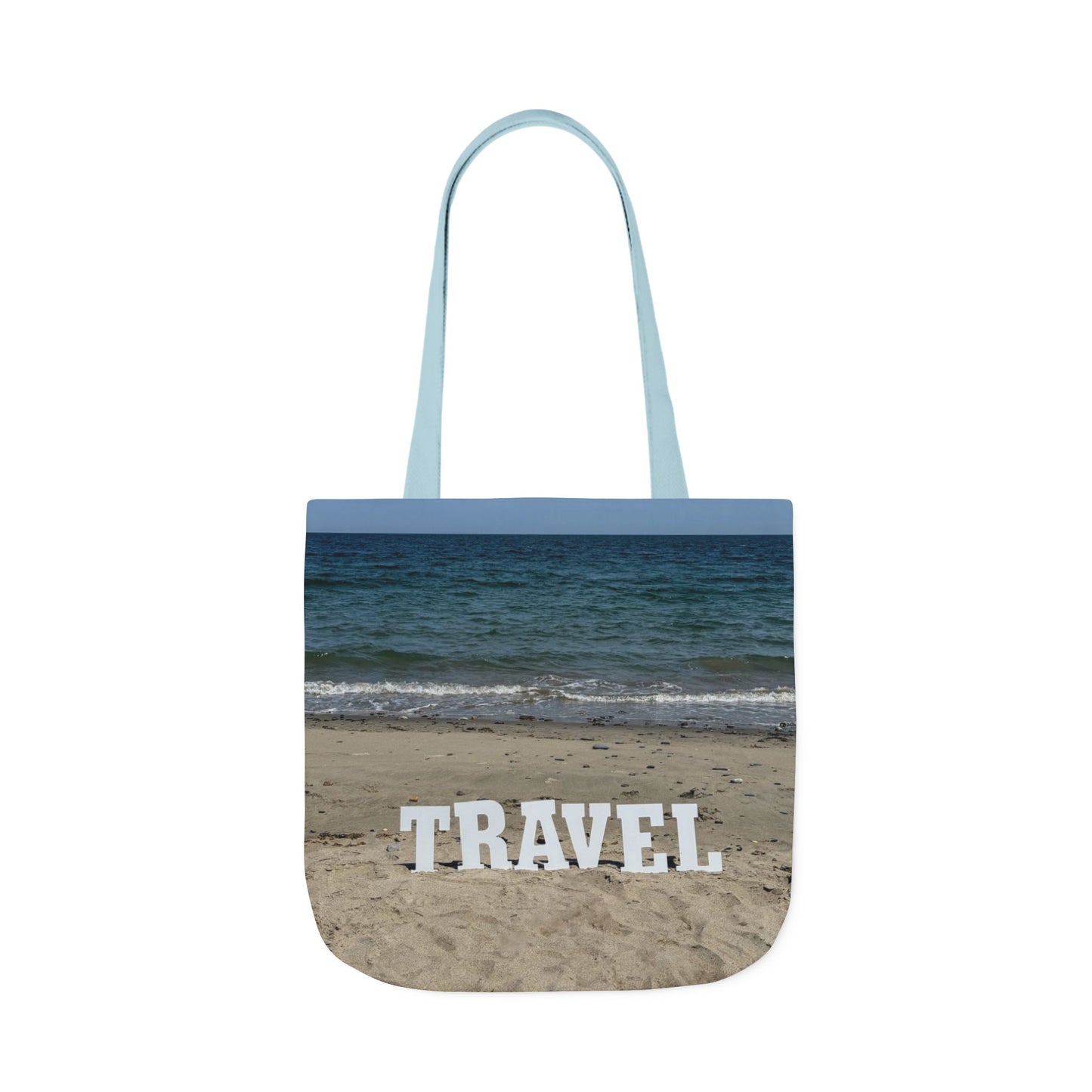 Travel Tote Bag 18” x 18” different print on each side. 5 Handle Color Choices. "Seaside & Beach Travel Bag"