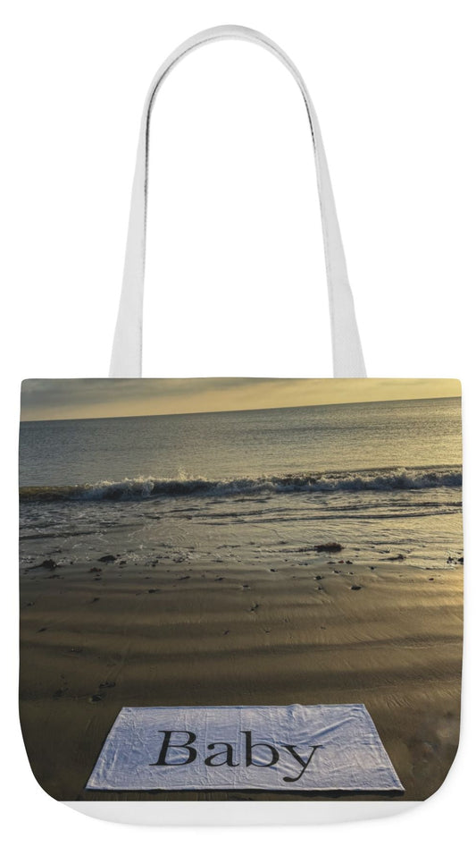 Baby Tote Bag 18" x 18" same print on each side. White, Blue or Pink Handles Option. "Daybreak Baby Tote Bag"
