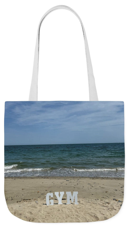 Gym Tote Bag 18” x 18” Same Allover Print on Each Side. 4 Different Handle Color Options. “Beach Gym Bag”