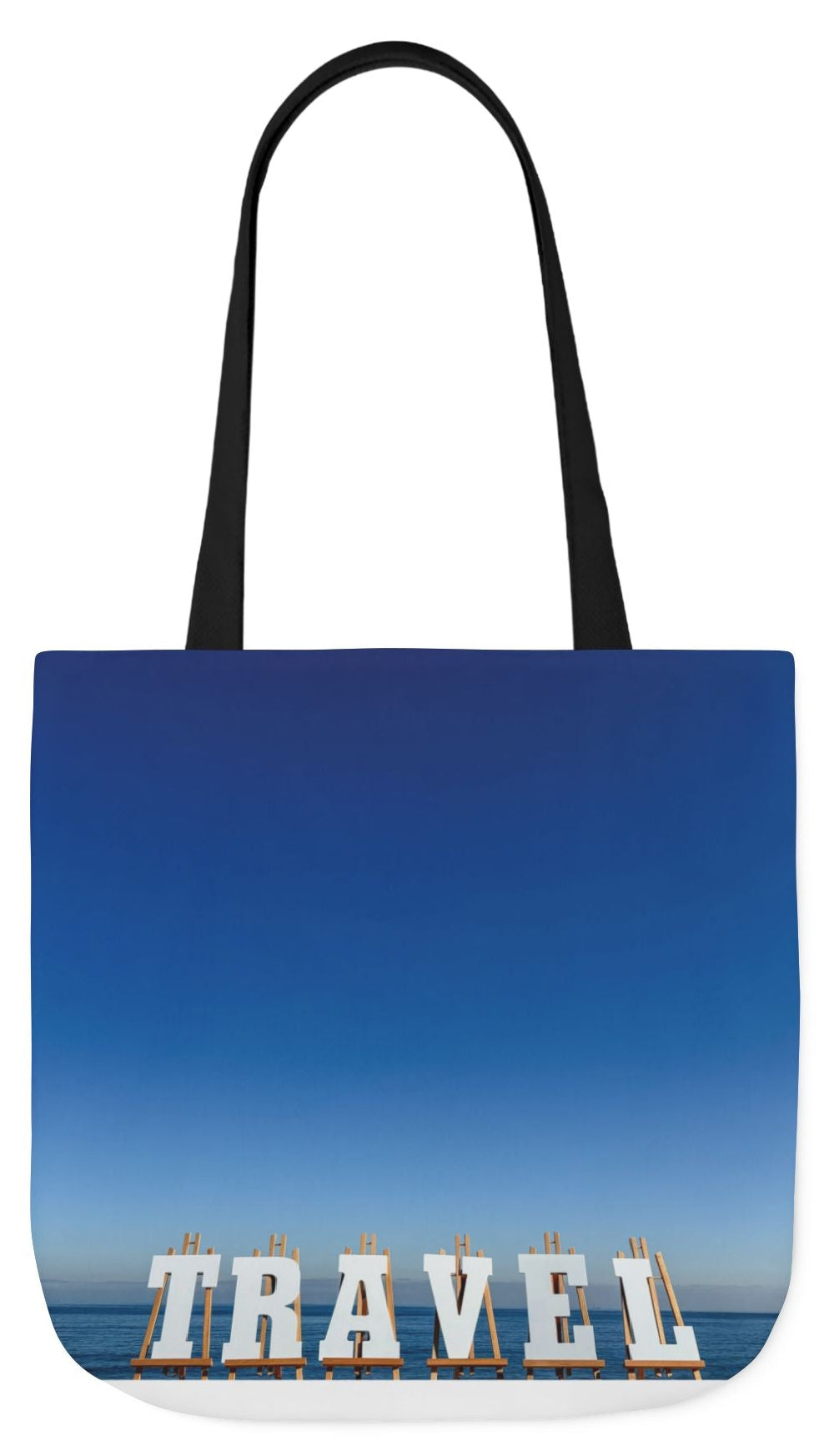 Travel Tote Bag 18" x 18" Same print on each side. 4 handle color options. "Seaside Travel Bag"
