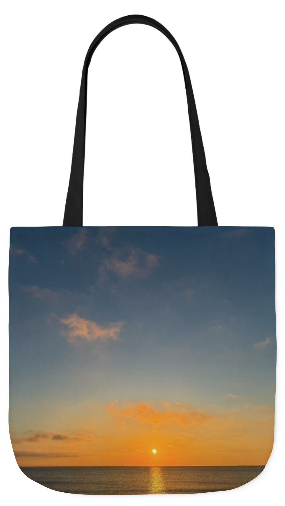 Personalized Everyday Tote Bag 18”x 18” different print on each side.5 Handle Color Options. “Seaside Sunrising Personalized”