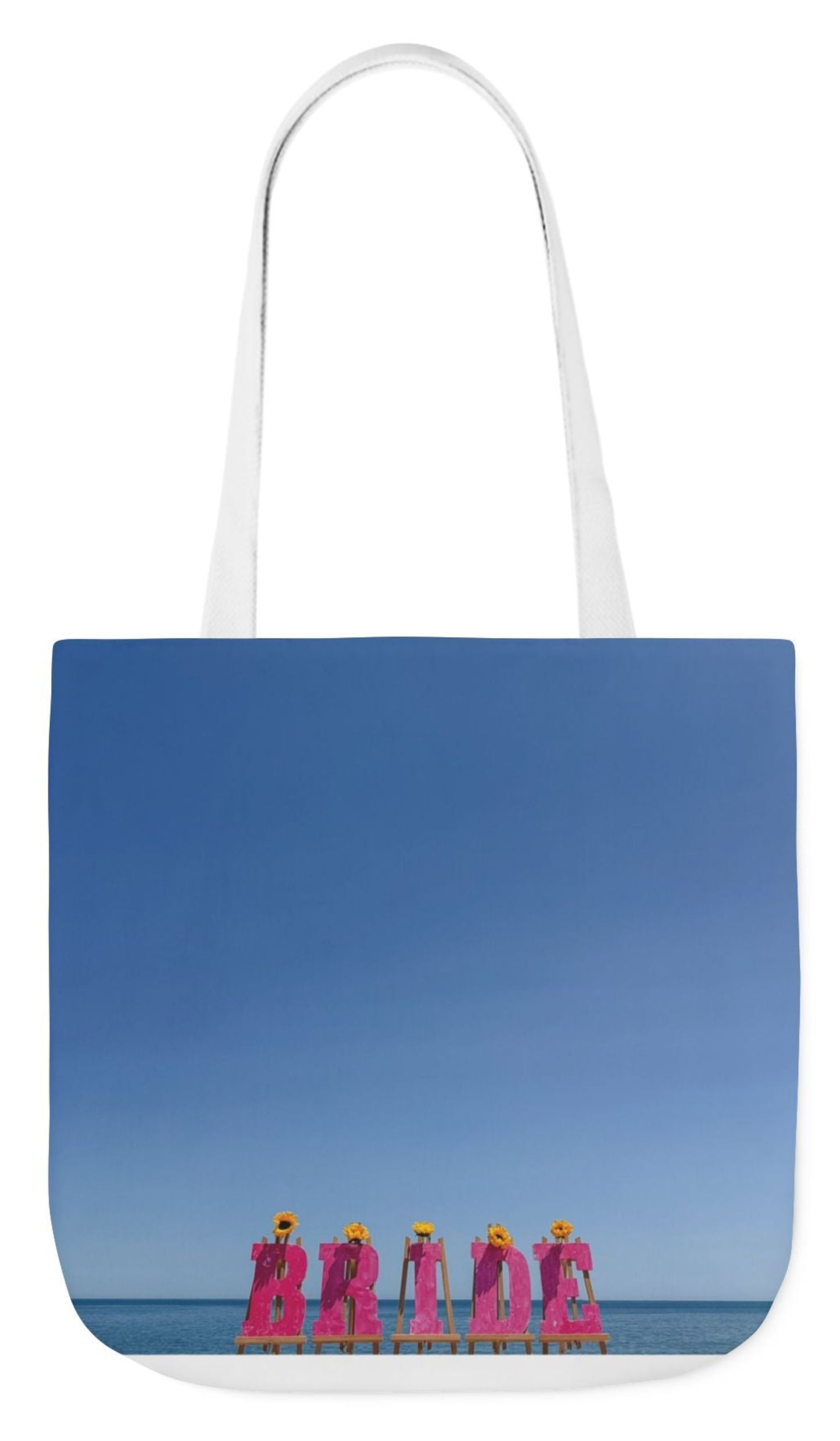 bride tote bag 18 x 18 with white handles