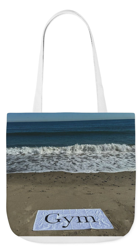Gym Tote Bag 18” x 18” same print on each side. 5 Handle Color Options. "Beachfront Gym Bag