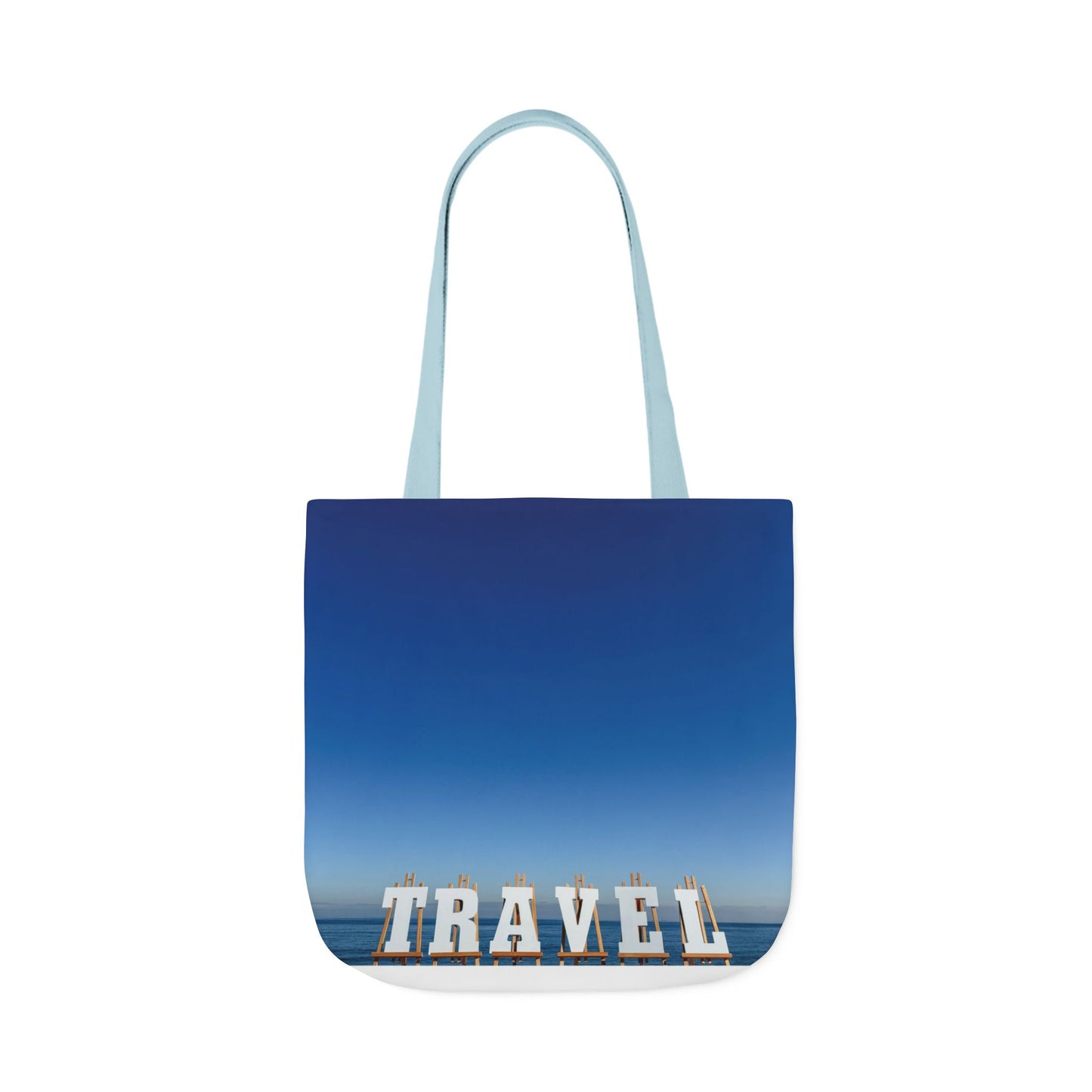 Travel Tote Bag 18" x 18" Same print on each side. 4 handle color options. "Seaside Travel Bag"