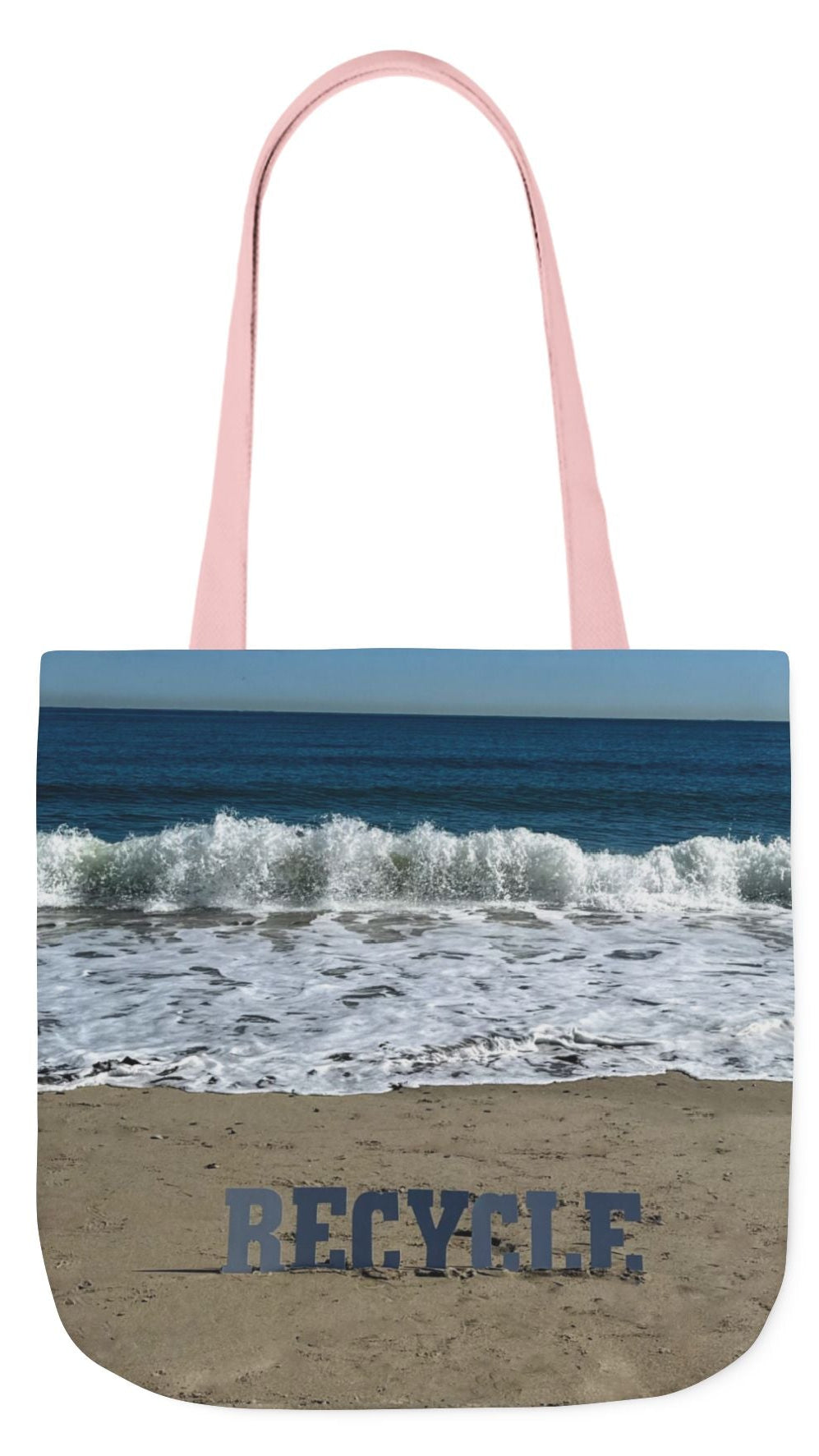 Recycle Tote Bag 18” x 18” same print on each side. 5 Handle Color Options. "Beach Recycle Bag"