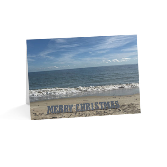 Christmas Cards 10 Pack with Envelopes Blank Inside 7" Width 5" Height  "Beachy Christmas"
