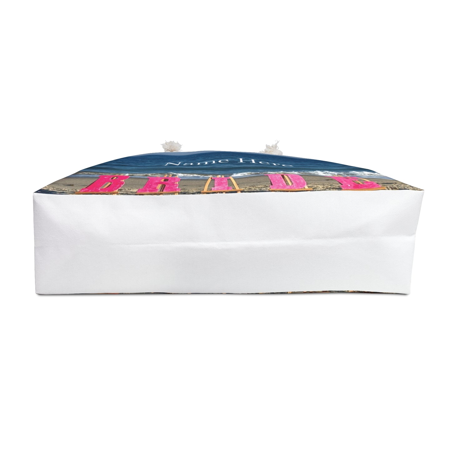 Bride Weekender Bag 24" x 13" with Same Print on Each Side and Rope Handles. "Beach Bride Weekender Bag Personalized"
