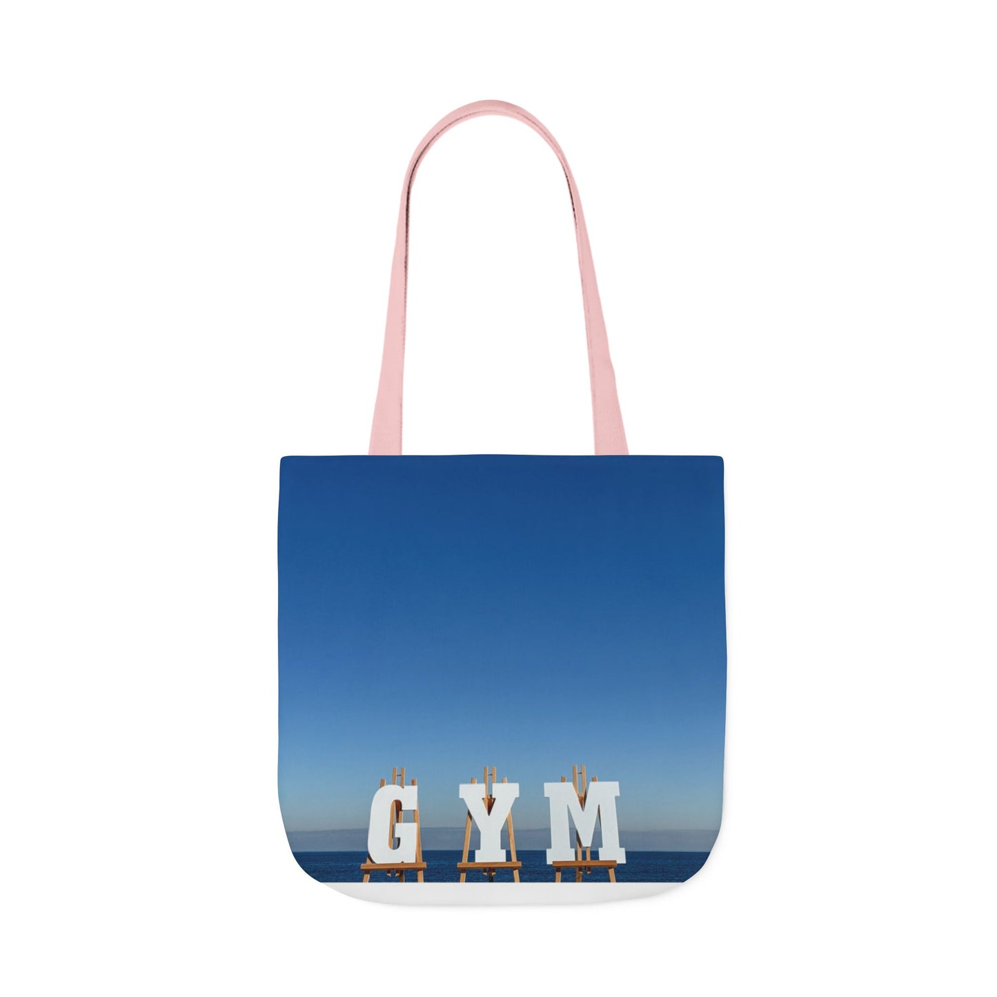 Gym Tote Bag “18 x 18” Same Print on Each Side. 4 Handle Color Options. “Seaside Gym Bag”.