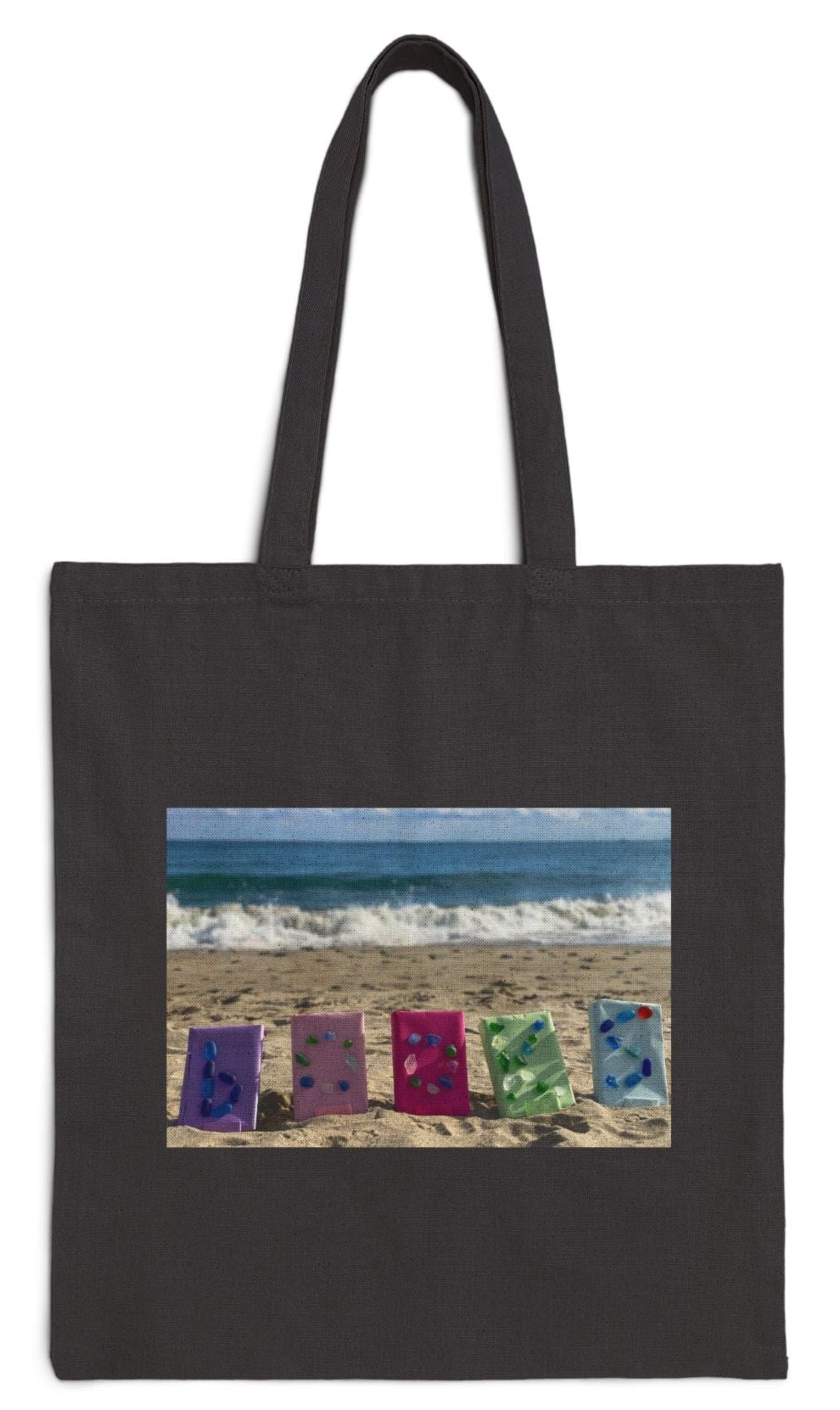 book tote bag black 15 x 16