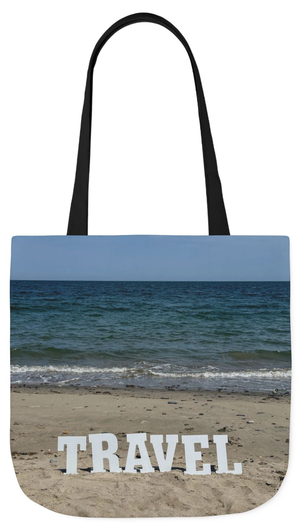 Travel Tote Bag 18” x 18” Same Print on Each Side. 4 Different Handle Color Options. “Beach Travel Bag”