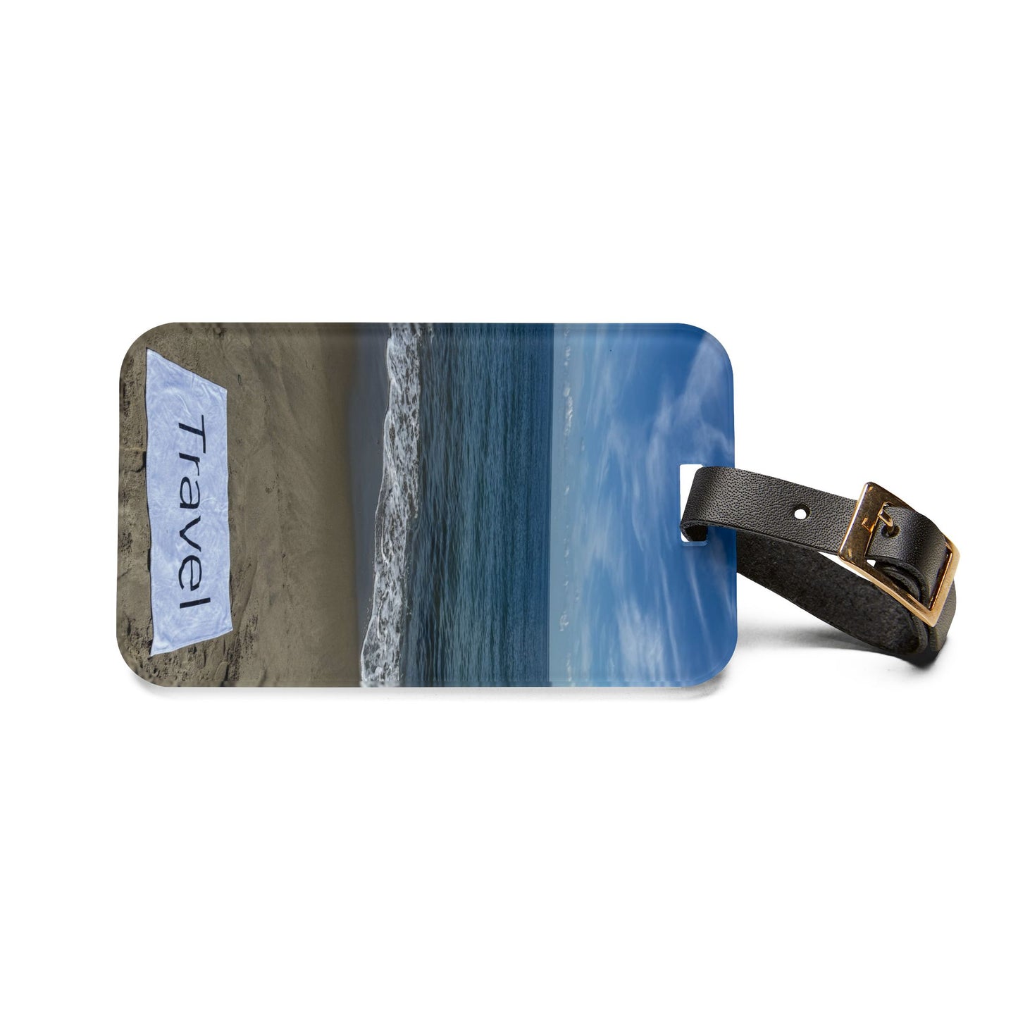 Acrylic Luggage Tag With Strap and info Card on the Back "Mild Waves Travel Tag"