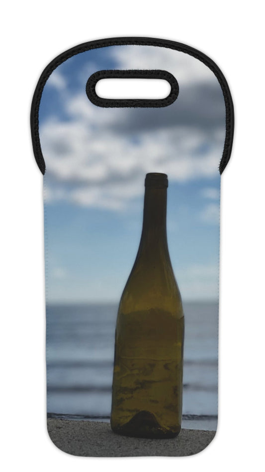 Wine Tote Bag for 1 Bottle with Same Print on Both Sides.  "Hazy Cloud Bottle"