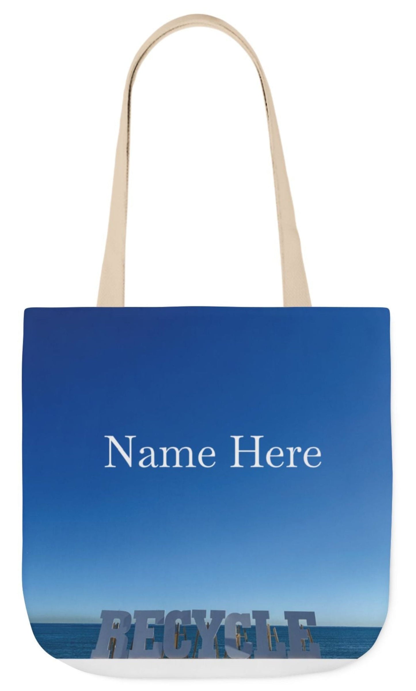 personalized recycle tote bag 18" x 18" in blue