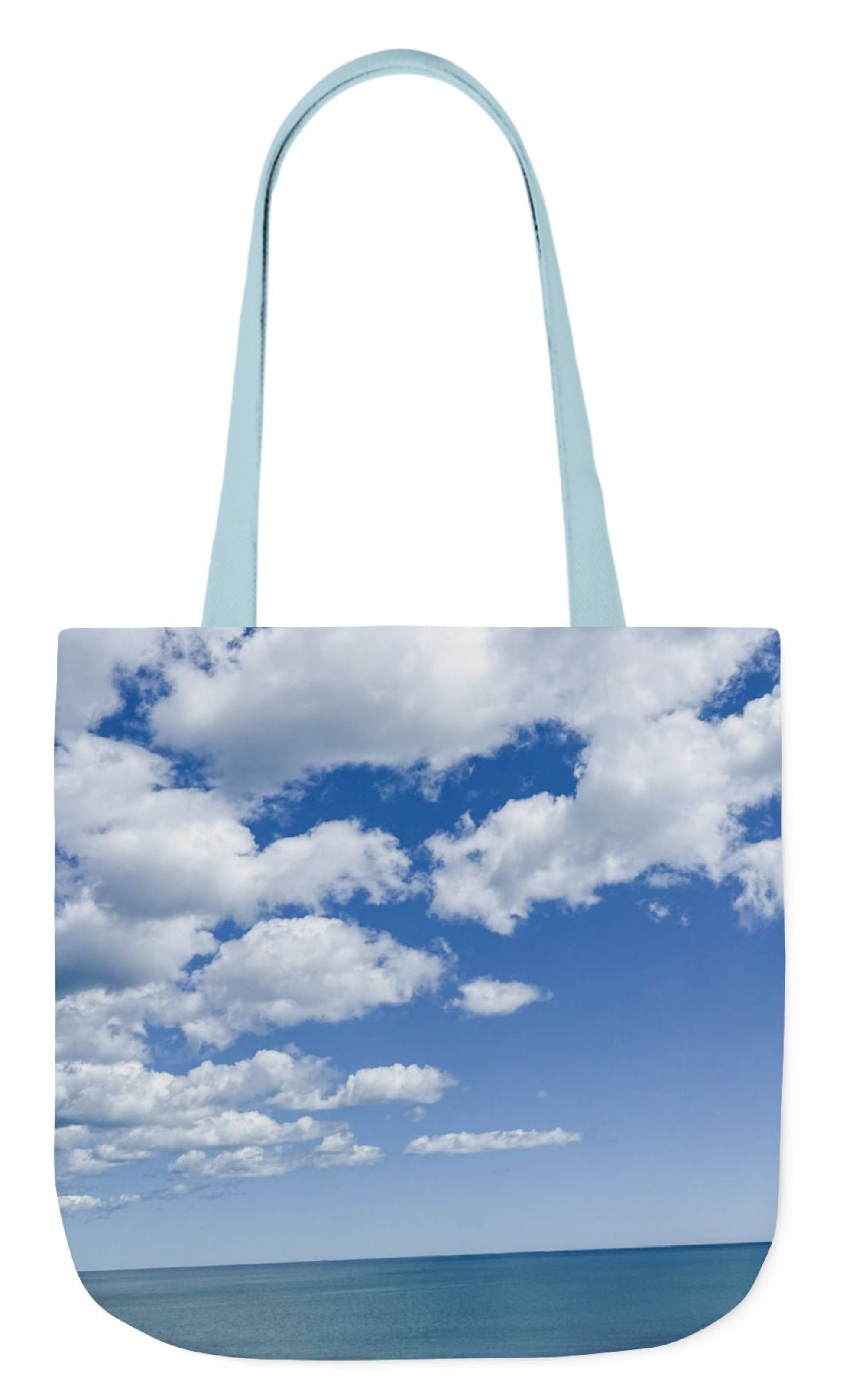 bride tote bag 18 x 18 with blue handles