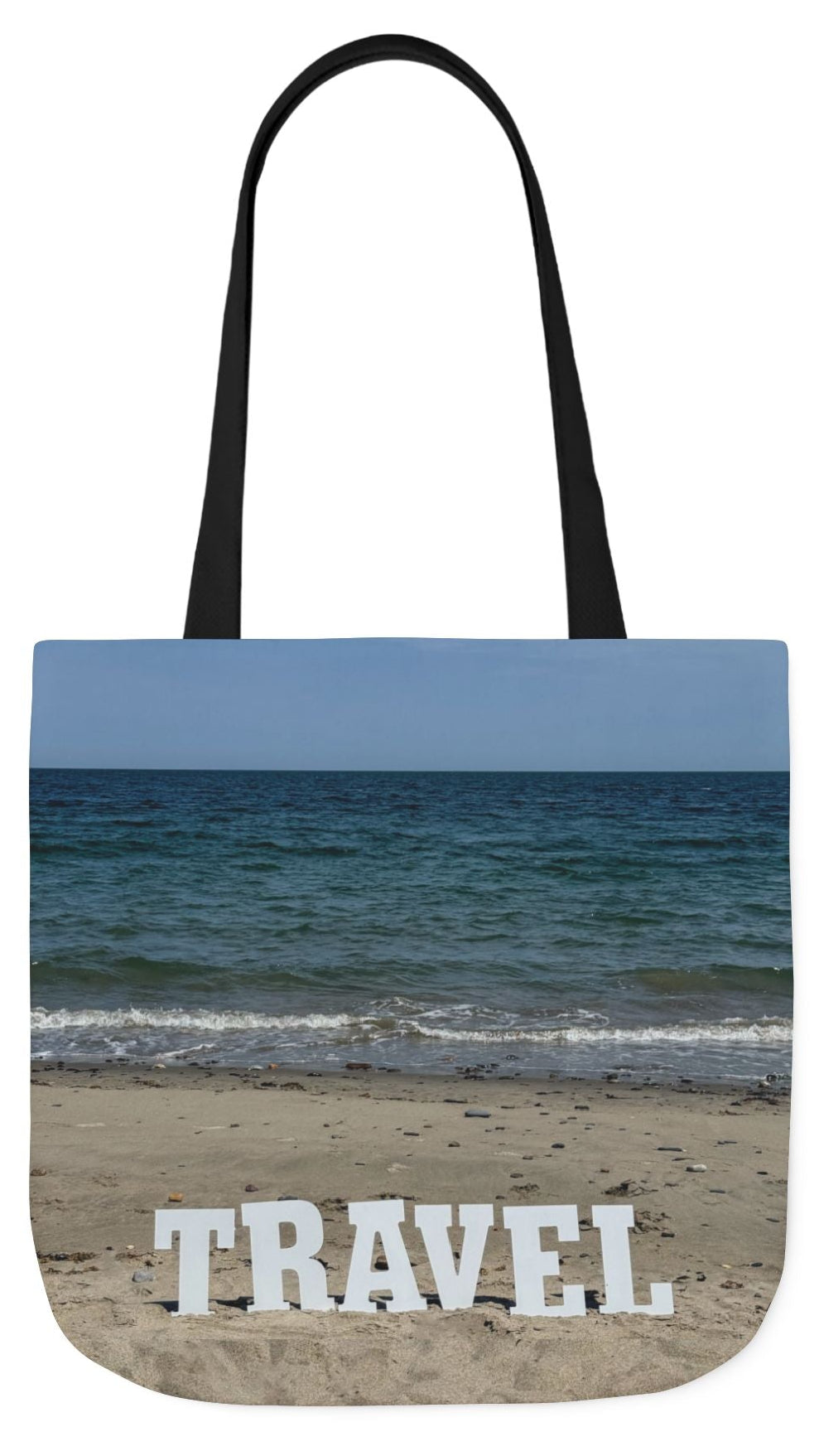 Travel Tote Bag 18” x 18” Same Allover Print on Each Side. 4 Different Handle Color Options. “Beach Travel Bag”(Personalize it)