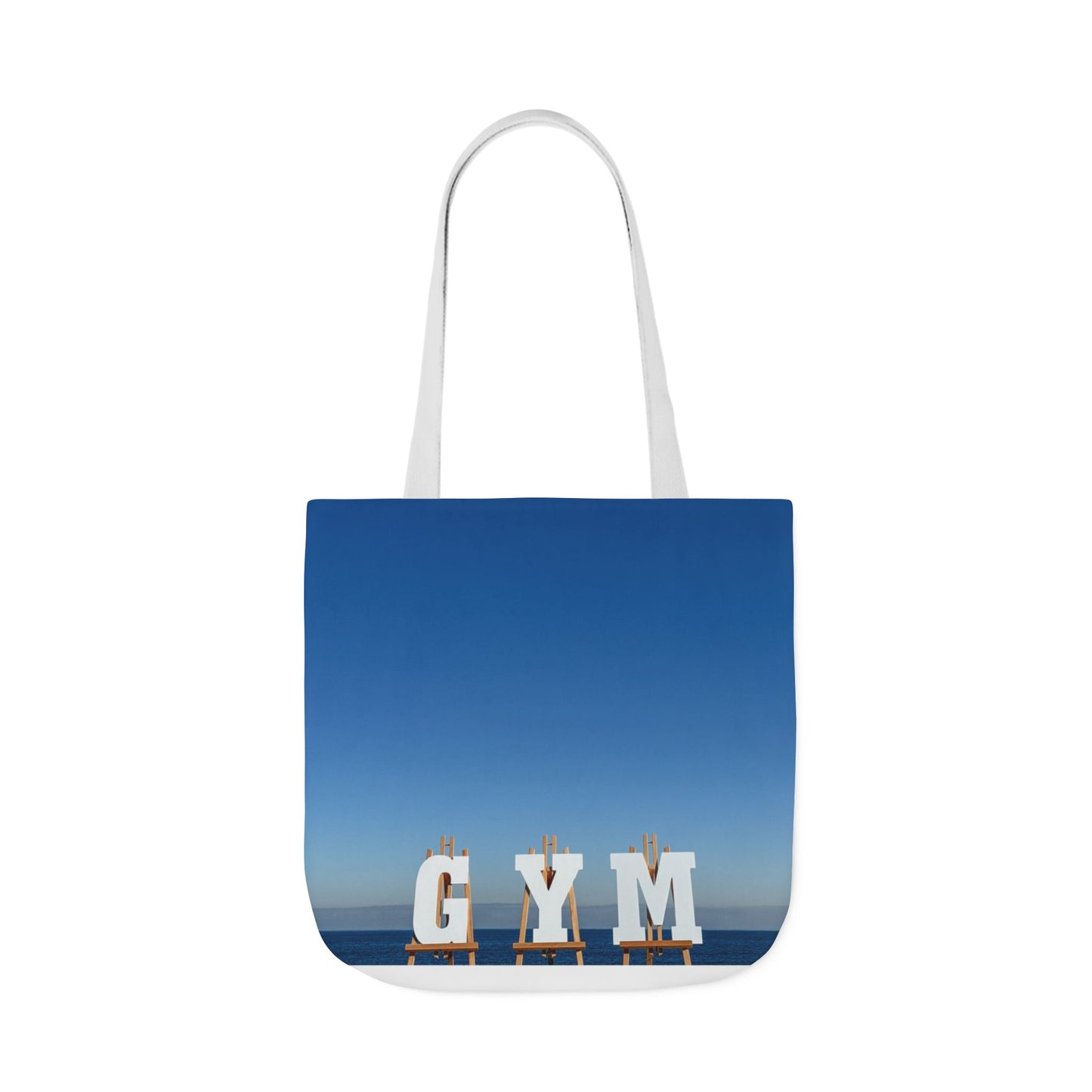 Gym Tote Bag “18 x 18” Same Print on Each Side. 4 Handle Color Options. “Seaside Gym Bag”.