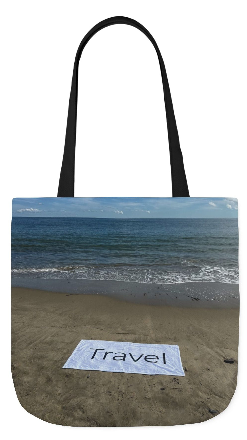 Travel Tote Bag 18” x 18” same print on each side. 4 Handle Color Options. “Beachfront Travel Bag”
