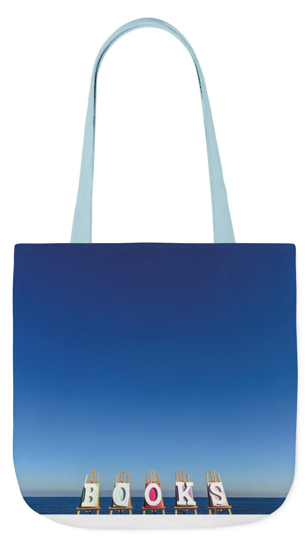 Book Tote Bag 18” x 18” different print on each side.5 Handle Color Options. “Seaside & Beachfront Book Tote Bag”